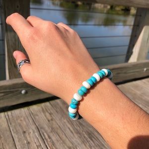 White and blue bracelet
